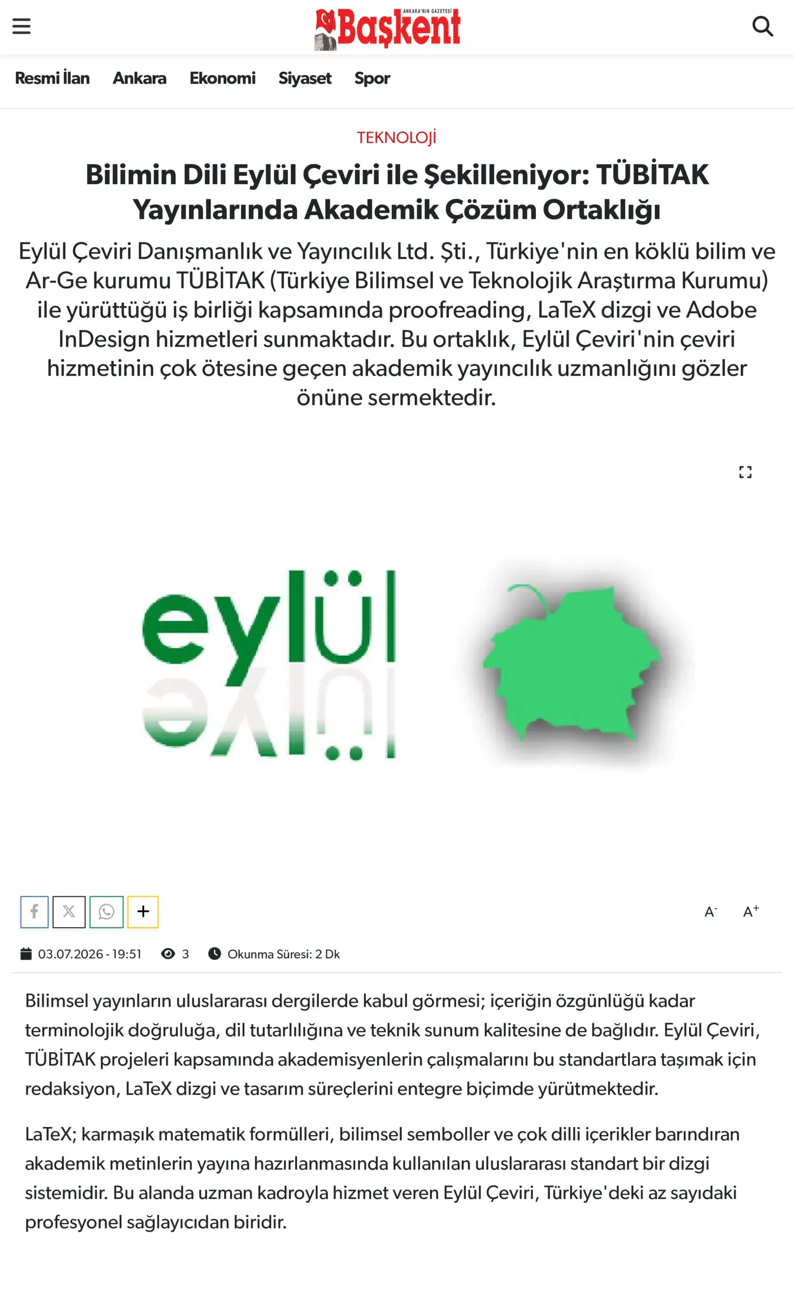 The Language of Science Takes Shape with Translation All World: Academic Translation Partnership for TÜBİTAK Publications